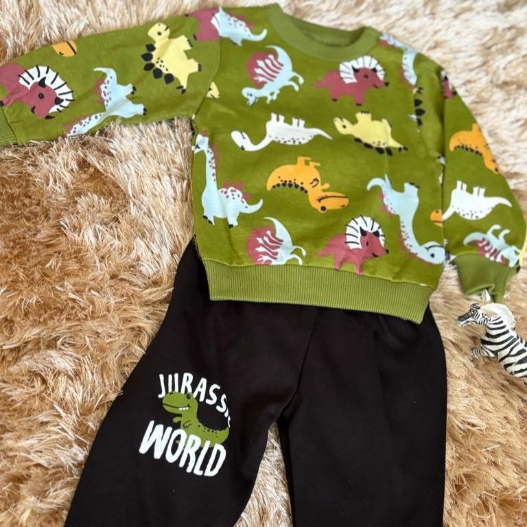 Nazar Baby (12 Ay) Erkek Çocuk Dinozorlu Mevsimlik Takım