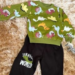 Nazar Baby (12 Ay) Erkek Çocuk Dinozorlu Mevsimlik Takım