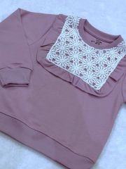 Cmk Kids (3-12 Yaş) Kız Çocuk Dantel Detaylı Sweatshirt (Gül Kurusu)