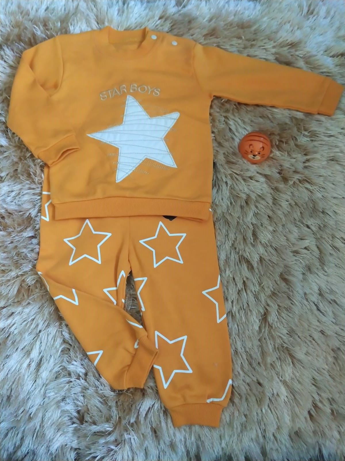 Ponçik Baby Kids (9 Ay) Yıldız Desenli Erkek Çocuk Mevsimlik Takım