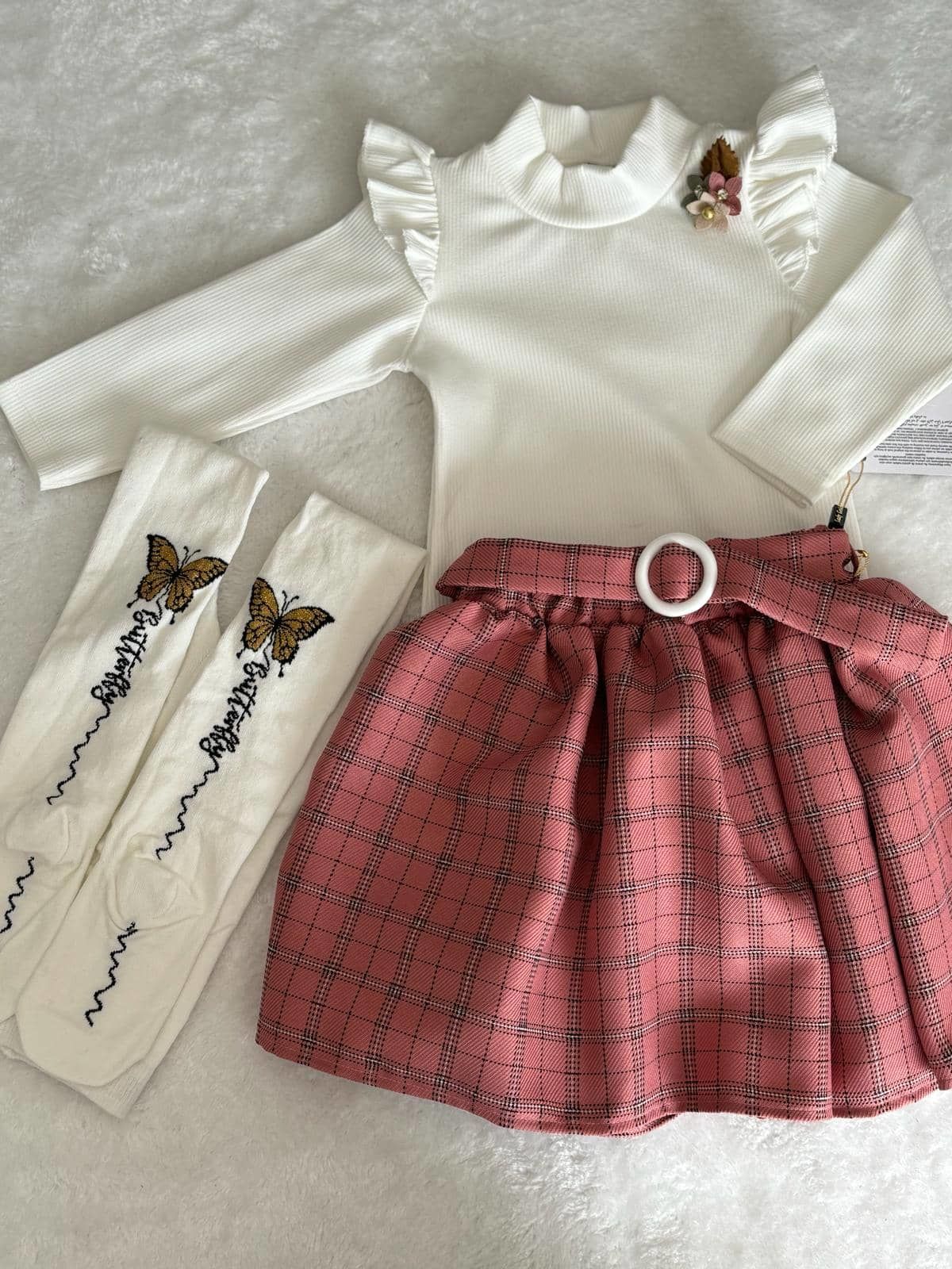 Lady Gold Girls (2 Yaş) Kız Çocuk Kemer Detaylı Etekli Takım
