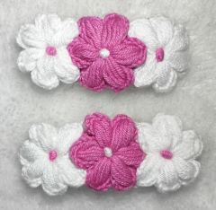 Pembe El Örgüsü Çanta-Taç-Toka Beşli Set