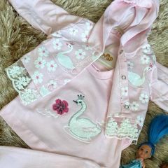 Babyim (0-9 Ay) Kız Bebek Kapüşonlu Üçlü Takım