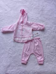 Babyim (0-9 Ay) Kız Bebek Kapüşonlu Üçlü Takım