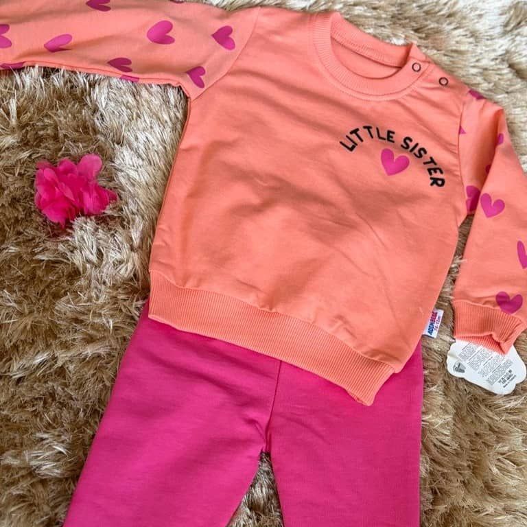 Adım Bebe (6 Ay) Kız Çocuk Mevsimlik İkili Takım (Fuşya)