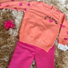 Adım Bebe (6 Ay) Kız Çocuk Mevsimlik İkili Takım (Fuşya)