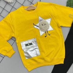 Bittoş (5-12 Yaş) Kız Çocuk Kompakt Kumaş Sweatshirt, Triko Tayt İkili Takım