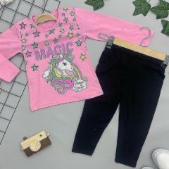 Şeymanur Kids Club (4-7 Yaş) Kız Çocuk Kaprili Yazlık Takım