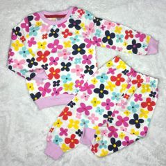 (3-4 Yaş) Kız Çocuk Papatya Desenli Pijama Takım