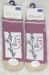 Ekinoks 9-10 Yaş Kız Çocuk Dikişsiz Patik Çorap