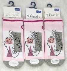 Ekinoks 9-10 Yaş Kız Çocuk Dikişsiz Patik Çorap