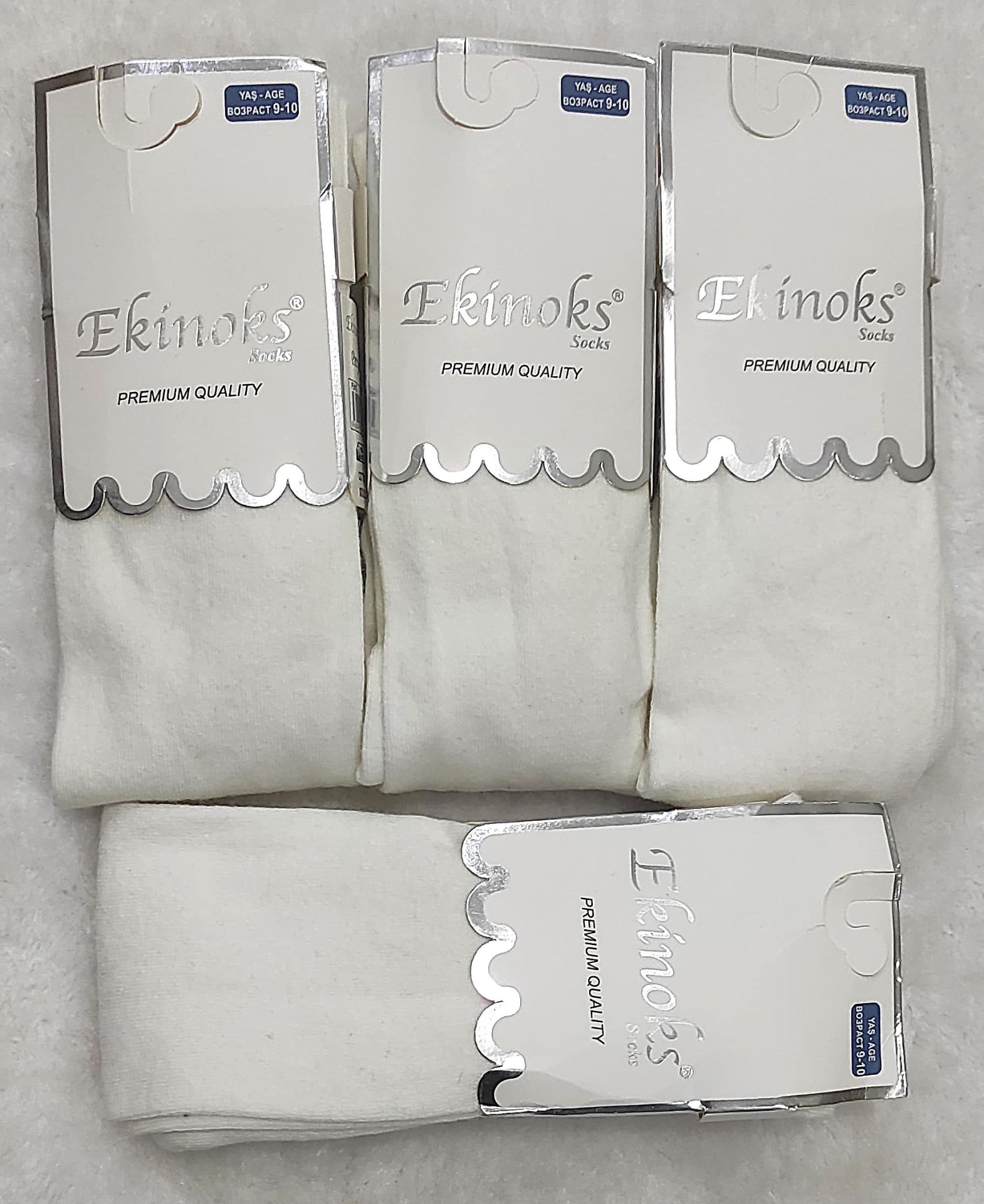 Ekinoks 9-10 Yaş Kız Çocuk Düz Penye Külotlu Çorap (Beyaz)