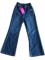 Cemix Mendy (13-16 Yaş) Kız Çocuk İspanyol Paça Bol Kesim Mavi Kot Pantolon