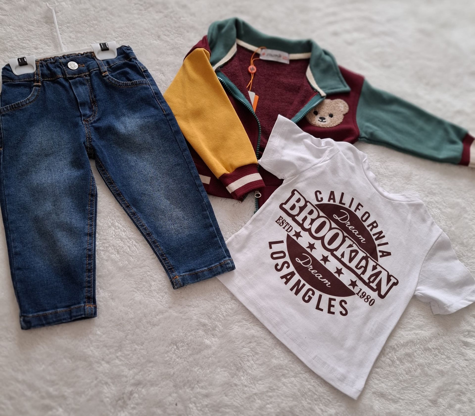 Jollypop (1-4 Yaş) Erkek Çocuk Üçlü Mevsimlik Kolej Takım (Bordo/Yeşil)