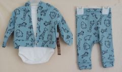 Mc Elci Baby Club (0-6 Ay) Erkek Bebek Üçlü Zıbın Takım