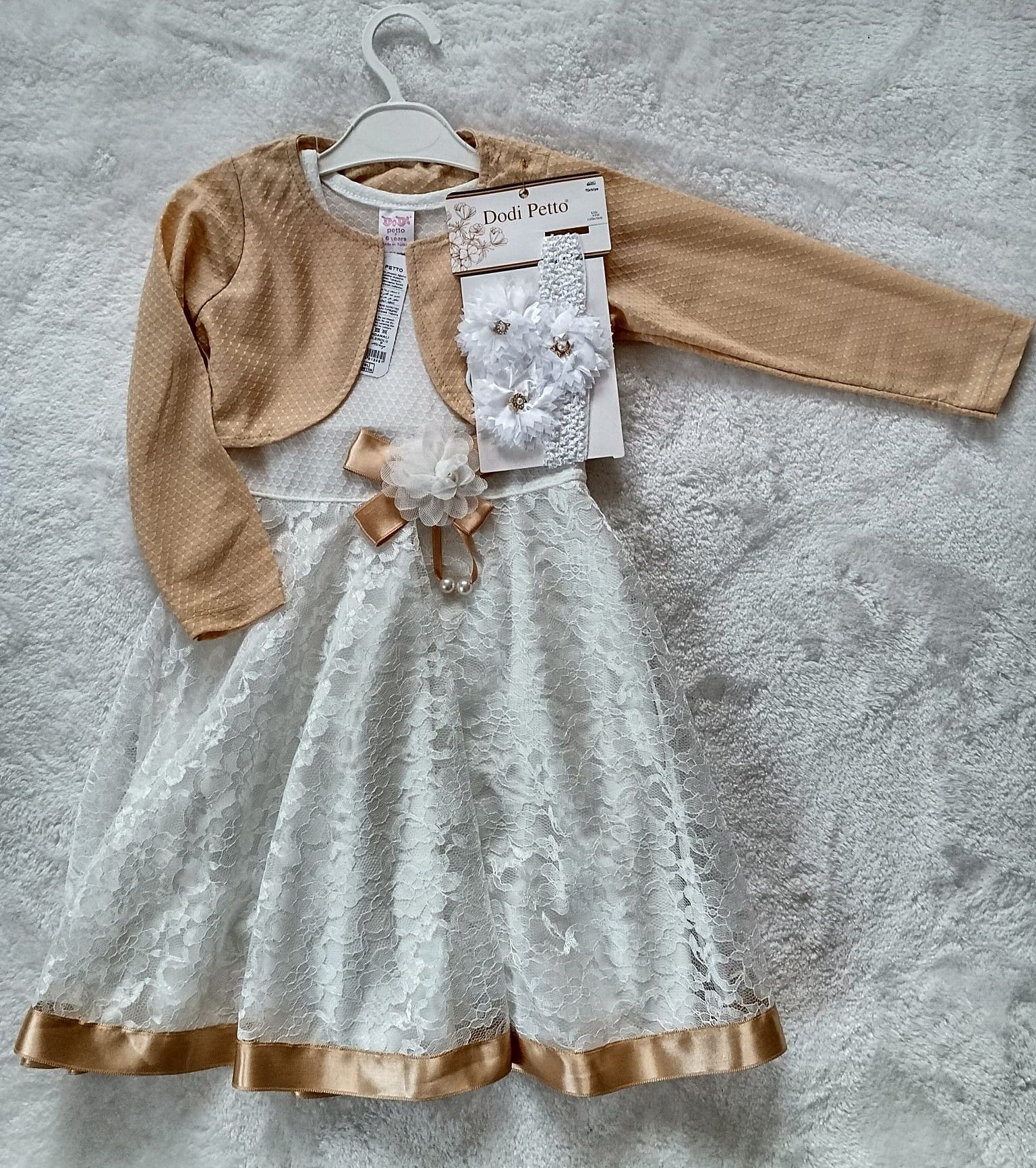 Dodi Petto Kids (4-6 Yaş) Kız Çocuk Bolerolu Toka Hediyeli Elbise