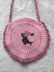 Pembe El Örgüsü Çanta-Toka Set