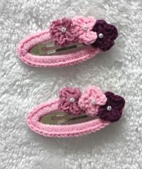 Pembe El Örgüsü Çanta-Toka Set