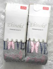 Ekinoks 7-8 Yaş Kız Çocuk Külotlu Çorap (Love Yazılı)