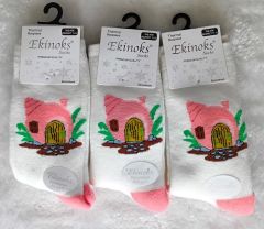 Ekinoks 11-12 Yaş Kız Çocuk Dikişsiz Havlu Çorap