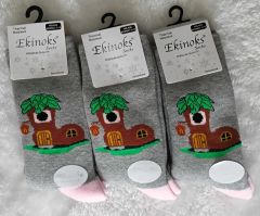 Ekinoks 11-12 Yaş Kız Çocuk Dikişsiz Havlu Çorap