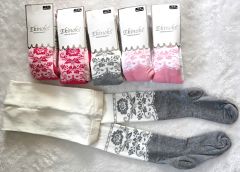 Ekinoks 11-12 Yaş Kız Çocuk Külotlu Çorap (Gül Desenli)