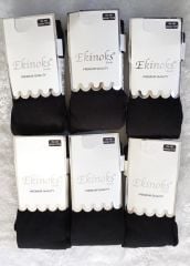 Ekinoks 11-12 Yaş Kız Çocuk Düz Penye Külotlu Çorap (Siyah)